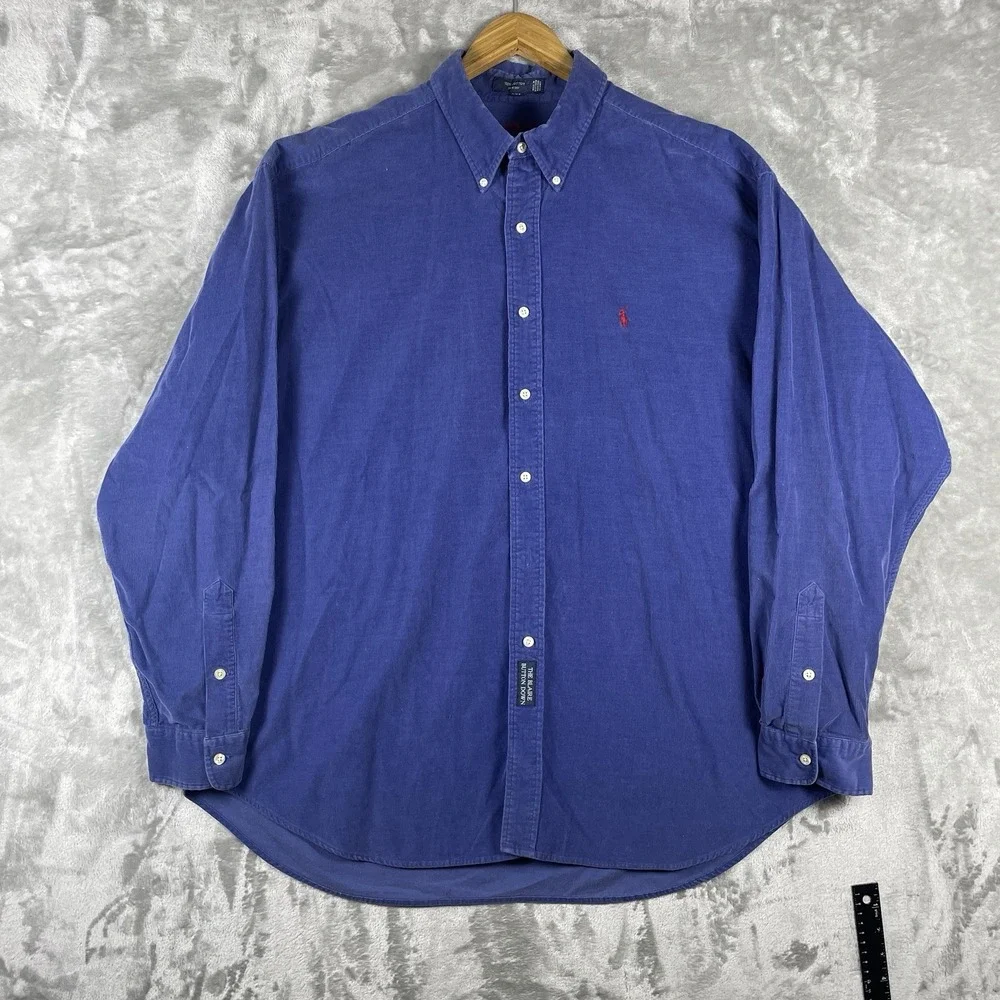 Vintage 90s Polo Ralph Lauren The Blaire Button Down Shirt Mens XXL Corduroy